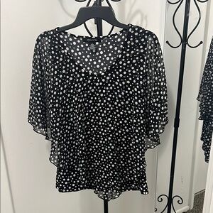Elegant Black and White Polka Dot Blouse
